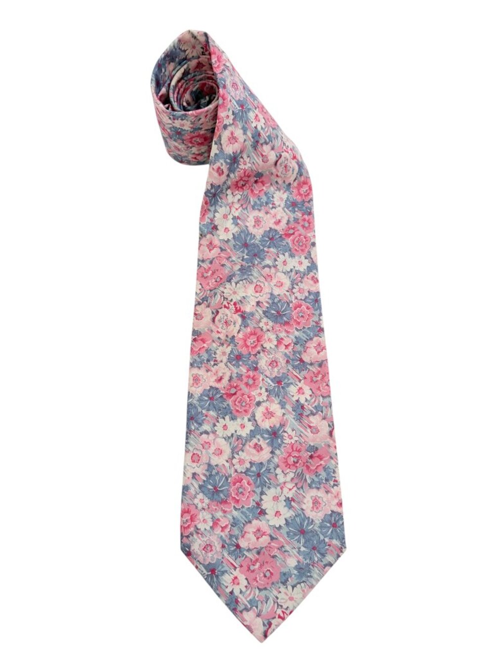 vtg LIBERTY LONDON floral print cotton tie Pink & blue
